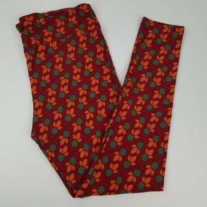 Lularoe TC Leggings Womens Plus Tall Curvy Red